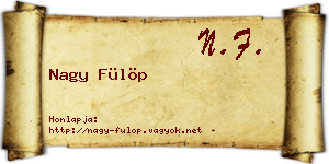Nagy Fülöp névjegykártya
